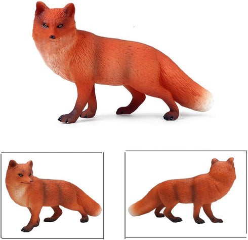 UANDME Fox Toy Figures Set - Includes Arctic Fox & Red Foxes Figurines, Cake Toppers (7 Foxes)