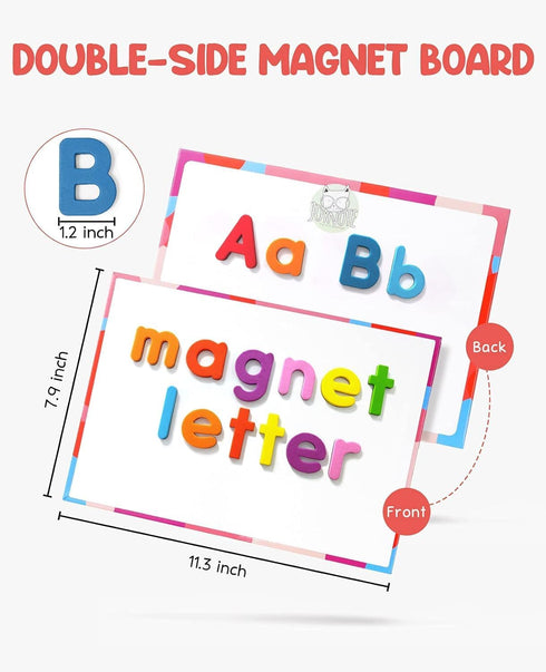 VoSinrly 234 Classroom Magnetic Letters Kit Colorful Pcs with Double - Side Magnet Board - Foam Alphabet Letters