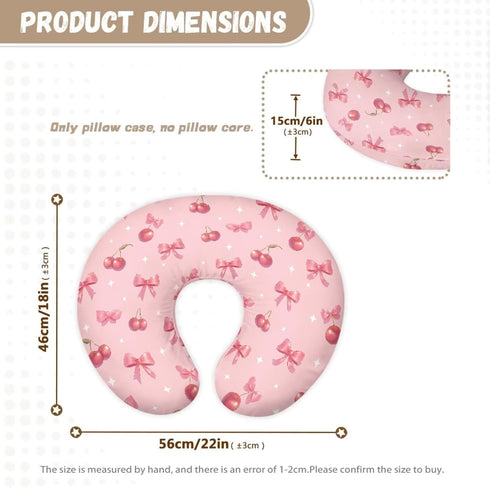 Qehuruxo Bow Baby Nursing Pillow Cover Cherry Ultra Soft Comfortable Newborn Nursing Pillow Case Stain Resistant