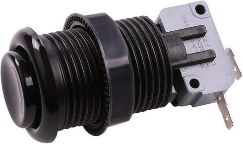 6X Black Happ Type Standard Arcade Push Button with Microswitch for Mame / Jamma / Arcade Video Games