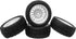 4PCS 75mm Rubber Tyres with Foam Inserts and Plastic Wheel Rims for 1/10 On-Road RC Drift Touring Car (White)