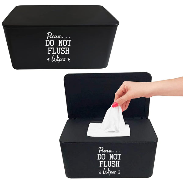 Moorfowl 2 Pack Baby Wipes Dispenser for Bathroom Please DO NOT Flush