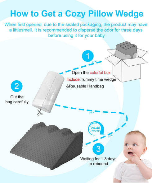 Tummy Nursing Reflux Prop for Infant,Baby Colic & Gas Relief,Memory Foam Nursery Support for Newborns with Reusable Bag