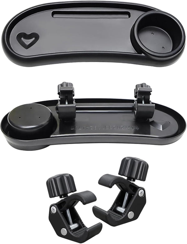 3-in-1 Universal Stroller Snack Tray with Cup Holder and Phone Holder, Perfect for Shopping and Stroller Accessories