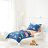Set 1 Boys Toddler Bedding Navy with Colorful Cars Includes Boys Comforter, Flat Sheet, Fitted Sheet and Pillowcase