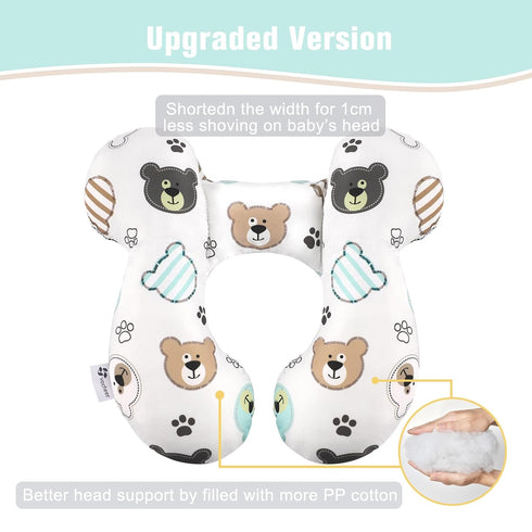 vocheer Baby Travel Pillow(Upgraded), Head and Neck Support Pillow for Pushchair, Car Seat,Stroller, Bouncer