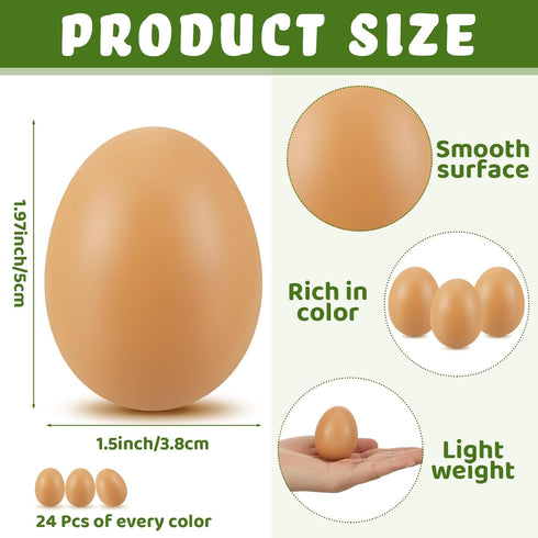 24 Syhood Pcs Wooden Fake Eggs Wood Chicken Eggs for Crafts Unpainted Egg with Blank Egg Cartons for Crafts Get Hens
