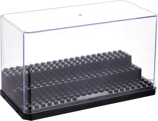 OLYCRAFT Black Acrylic Minifigure Display Case Box for Action Figures, Dustproof Storage, Removable Showcase