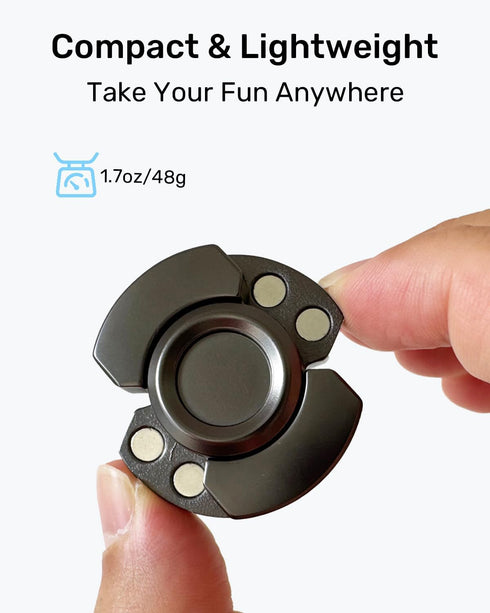 3 1 in Metal Fidget Toys for Adults - Fidget Slider Spinner Clicker Haptic with Smooth Stable Spin, Small Desk Spinner