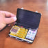 EKKZ 1:6 Set Scale Miniature Black Briefcase with Fake Gold Bars, Mini Dollar Bill Bundles, Vintage Coins & Toy Weapons