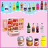 50Pcs Miniature Food Drinks Bottle Soda Pop Cans, Pretend Play Mini Kitchen Game Party Accessories for 1/12 Doll House