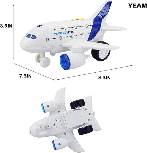 Kids,1:200 Airplane Toys for Toddlers,Friction Powered Toy Plane for Scale Aircraft with Flashing Lights and Sounds