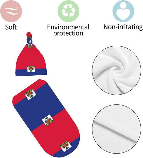 WZYCWB Set Haitian Flag Newborn Sleep Swaddle Blanket, Baby Swaddle Receiving Blanket, Baby Universal Receiving (