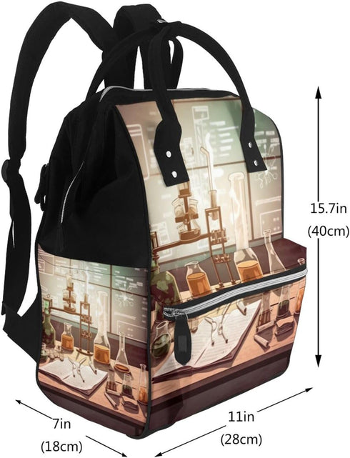 FHEDVBN Backpack Mummy Backpacks Daypack Chemistry Lab Diaper Bag for Women Multifunction Waterproof for Mom Dad, Large