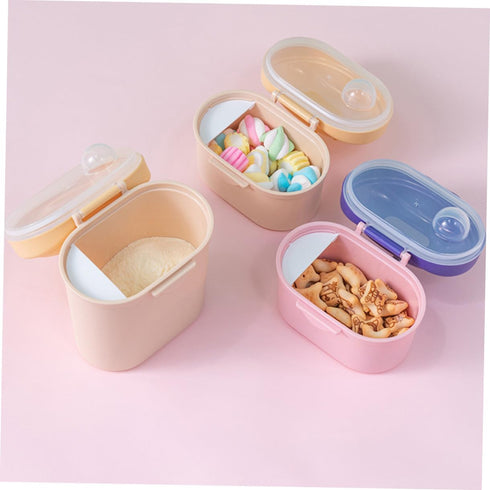 PERSELOSO 5.31X5.31X3.93 Inch Portable Milk Powder Box Formula Dispenser with Airtight Seal and Separate Spoon Precise