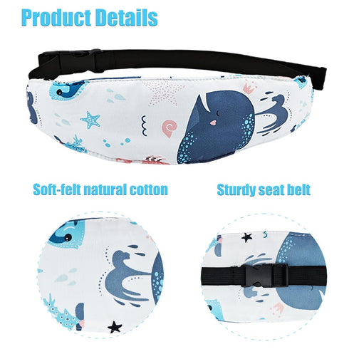 Naturahand 3 Pcs Baby Head Support for Car Seat Stroller Seat Neck Relief Head Band Straps Headrest for Toddler Kids