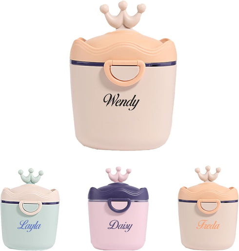 Personalized Formula Container, Portable Formula Dispenser for Baby with Carry Handle and