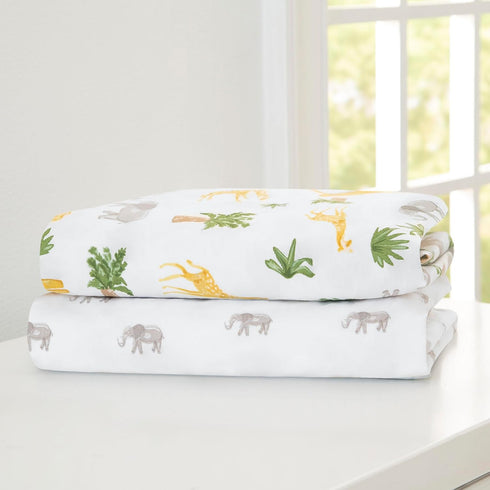 28x52 Inch (Pack 2), Delta Children Fitted Crib Sheets for Girls and Boys - Crib Sheet for Standard Crib and Toddler