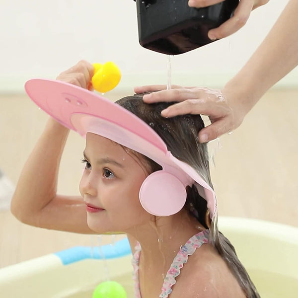 Baby shower cap shampoo visor shield hat kids bath Washing Hair rinser