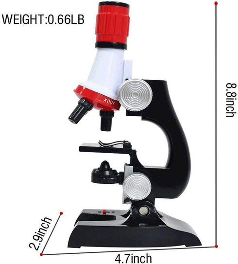 Little World Science Kits for Kids, Beginner Microscope Kit with LED 100X 400X and 1200X Magnification