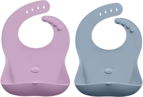 Abiie Ruby Wrapp Silicone Bibs for Babies with Front Pocket - Waterproof