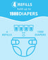 1980 (4 Pack) HIDALIFE Refills Compatible with Dekor Classic Diaper Pails, Disposable Diaper Trash Bags, Extra Thick