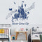 Supzone Castle Wall Stickers, Fairy Tale Castle Quotes Stars Wall Decor for Baby Nursery Room Kids Bedroom