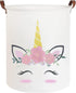 CLOCOR Pink Unicorn Laundry Basket, Kids Toy Storage Bin, Baby Girls Dirty Clothes Hamper (Pink Unicorn)