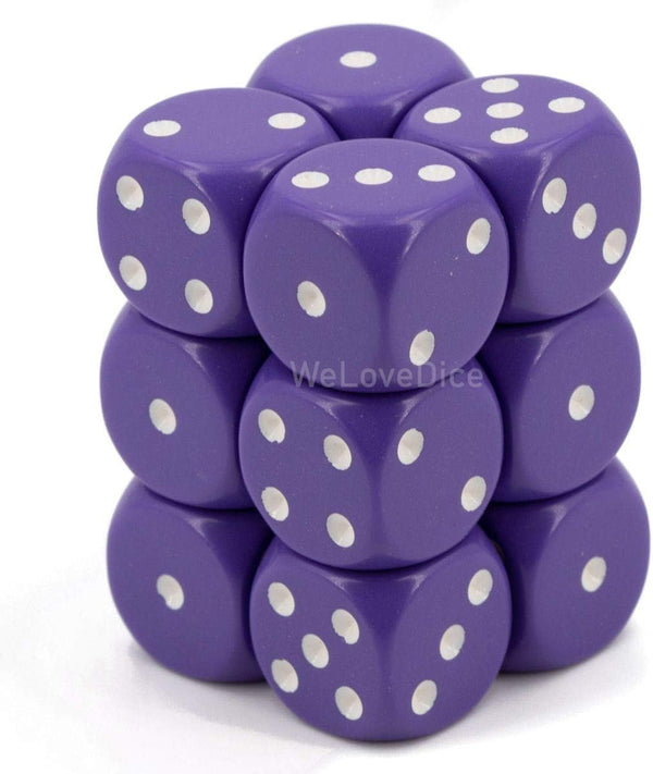 Chessex CHX25607 Opaque Dice - 12D6 Purple/White