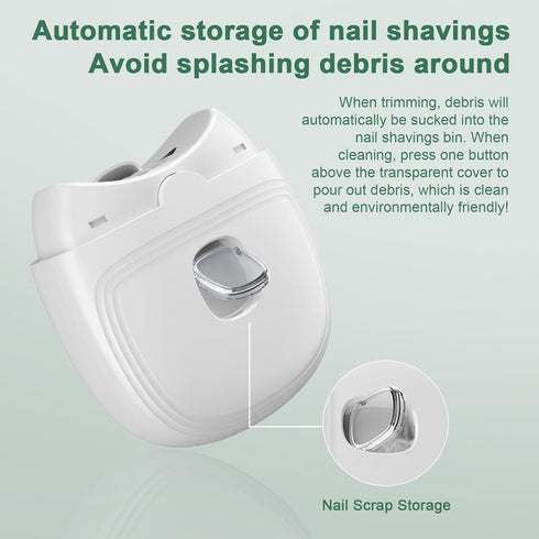 TARSHYRY Trimmer Electric Nail Clipper with LED Light, Electric Nail with Nail Clip Storage, Type CRechargeable