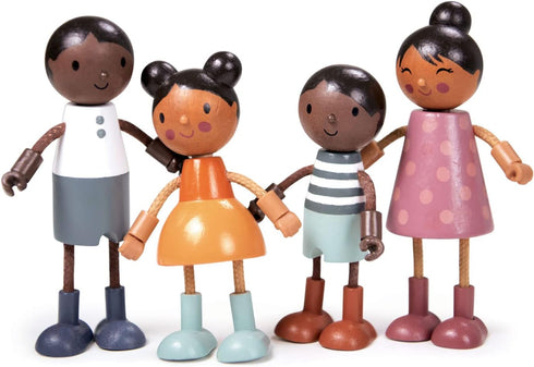 Tender Leaf Toys - Humming Bird Doll Family - Multicultural Wooden Dolls