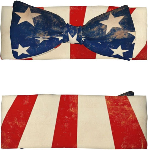 Set American Flag Swaddle Blankets Newborn Receiving Blanket Baby Swaddle Wrap with Headband Hat for Baby Girls Boys
