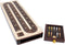3 Track Continuous Cribbage Board Inlaid in Rosewood, Maple Wood, 12.5 Inches with Storage Drawer for Pegs