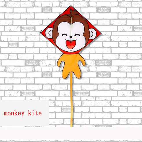 Besra Cute Monkey Kite, Single Line Easy to Fly Animal Nylon Diamond Kite with Handle & Strings for Kids and Adults