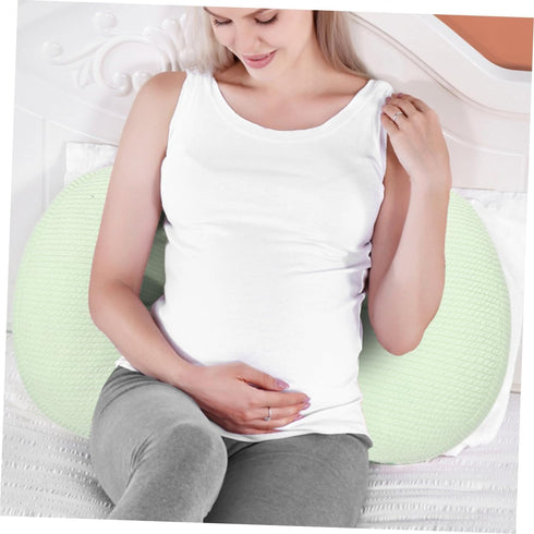 Pregnancy Support Pillow Shaped Maternity Cushion for Side Sleeping Abdominal and Lumbar Support for Travel Office