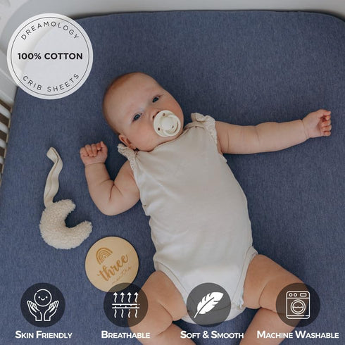 Boys,Girls,100% Sheets,2 Pack,Pack Fitted,Pack Sheets,24 38 Dreamology Mini Crib Sheets for Cotton Crib and Play
