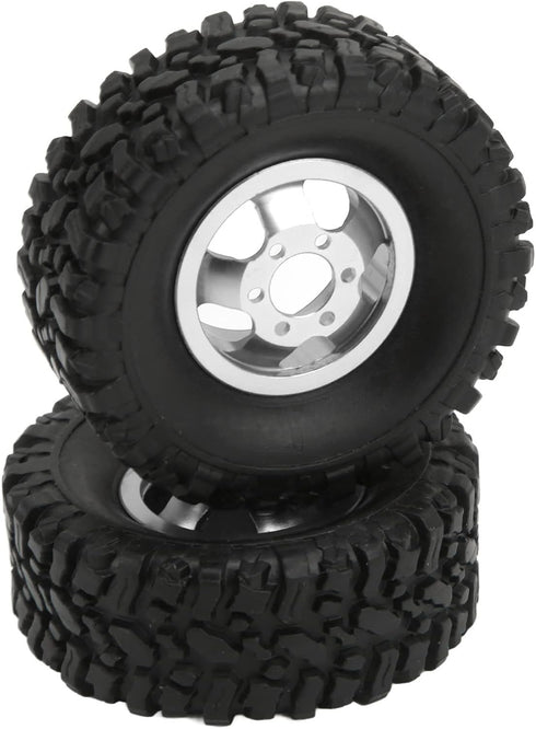 Hub Wheel Rims with Soft Rubber Tires, 4WD Aluminum Alloy Wheel Hub for WPL C14 C24 B14 B24 B16 B36 RC Car