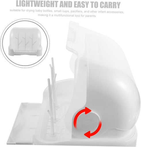 Countertop Bottle Drying Rack with Dustproof Cover Space-Saving Organizer for Bottles Pacifiers Accessories Fast