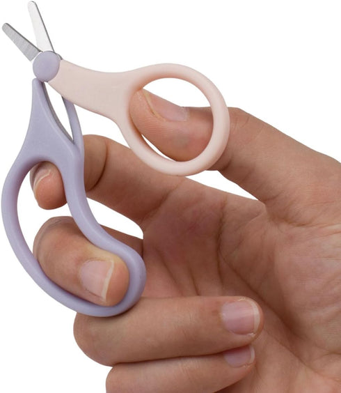 WWZJ 2Pcs Toddler Safety Scissor, Baby Fingernail Clippers Colorful, Cute Baby Safety Scissors, Easy Grip Nail Scissors