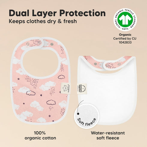 8-Pack Organic Baby Bibs for Boys and Girls, Soft Cotton Drooling and Teething Bibs (Sweet Charm)