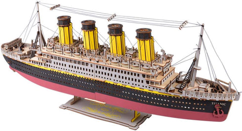 Large Size Titanic Model 3D Wooden Puzzles - Cruise Ship DIY Assembly Kit for Teens and Adults