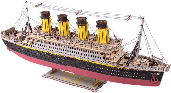Large Size Titanic Model 3D Wooden Puzzles - Cruise Ship DIY Assembly Kit for Teens and Adults