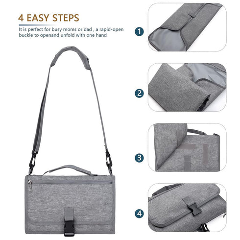 TELFZ Set 2 Portable Diaper Changing Station, Expandable Baby Diaper Bag, Compact Diaper Changing Travel Bag with Wet