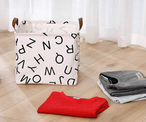Square Storage Basket, Canvas Collapsible Organizer Bins for Book, Nursery, Kid's Toys, Closet & Laundry