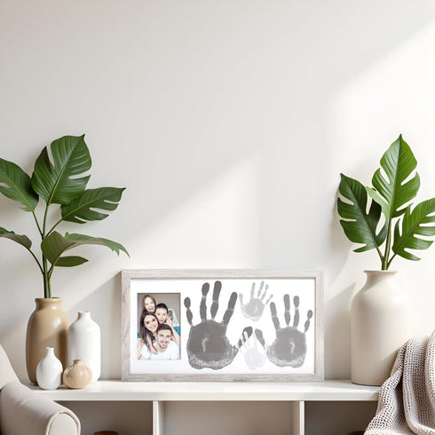 Kate & Milo DIY Family Photo Frame and Paint Kit – Rustic Farmhouse Craft Keepsake for Parents, Gray