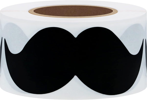 Hybsk 200pcs Fake Mustache Stickers for Baby Shower Little Man Themed Party (Black)