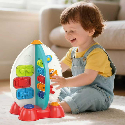 Zcpotizi 1-3, 1 Space Toy for Toddlers Musical Rocket Toy for Year Old Boys Girls, Sensory Fine Motor Skills