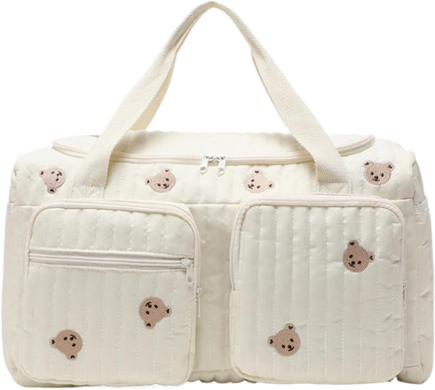 Generic Cartoon Bear Diaper Bag, 48x22x26cm Polyester Large Capacity Nappy Pouch with Compartments