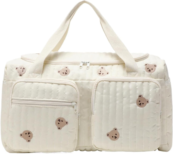 Generic Cartoon Bear Diaper Bag, 48x22x26cm Polyester Large Capacity Nappy Pouch with Compartments
