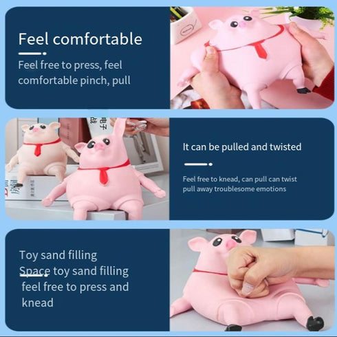 Adorable Pink Pig Squishy Toy - Stress Relief Squeeze Toy for All Ages (Large)